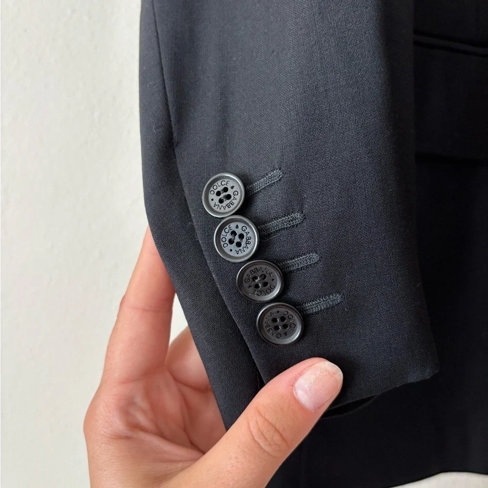Dolce & Gabbana Men’s Black Wool Blazer Suit Jacket Size 52 IT/ 42 US